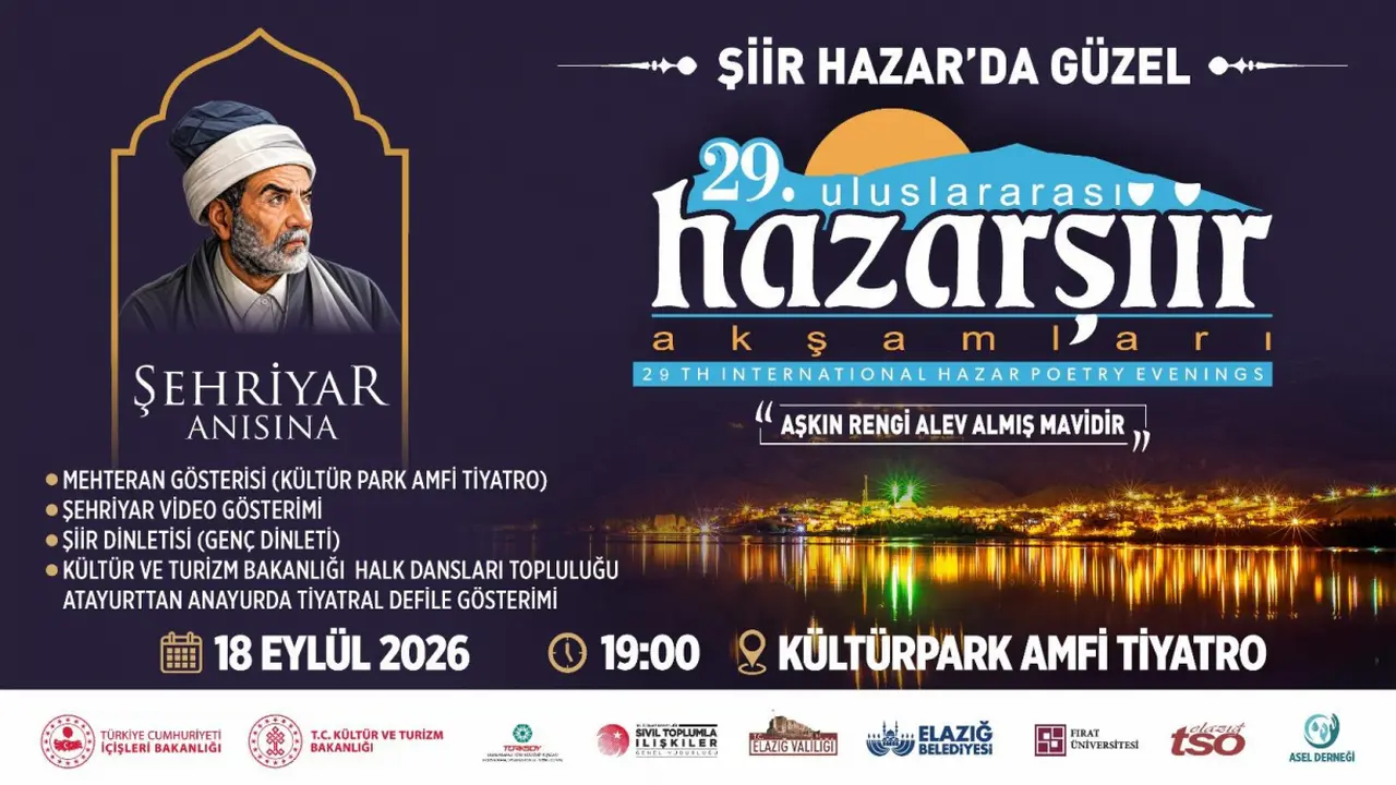 29. Uluslararası Hazar Şiir Akşamları Elazığ’da Başlıyor