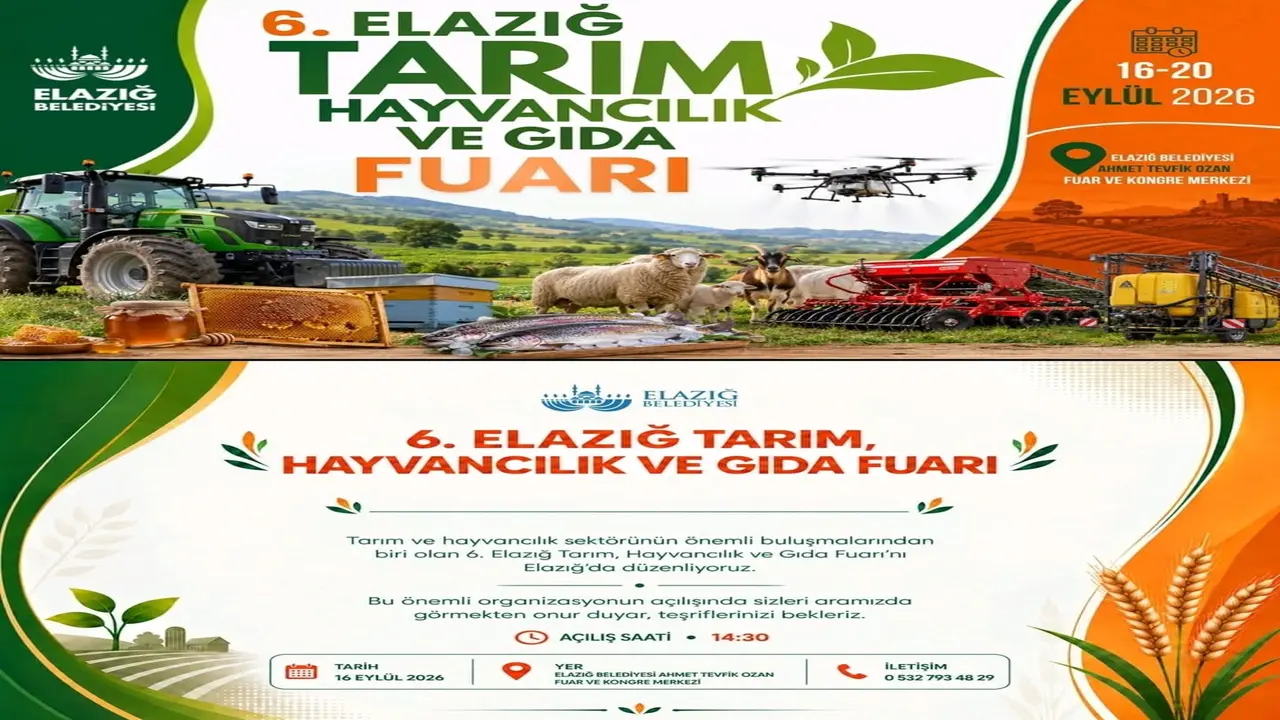 6. Elazığ Tarım, Hayvancılık ve Gıda Fuarı Yarın Kapılarını Açıyor