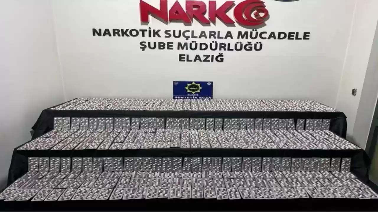 Elazığ’da Uyuşturucu Operasyonu: Binlerce Sentetik Hap Ele Geçirildi