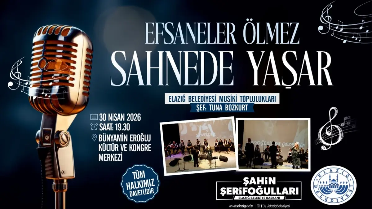 Elazığ’da Efsaneler Ölmez, Sahnede Yaşar Konseri Düzenleniyor