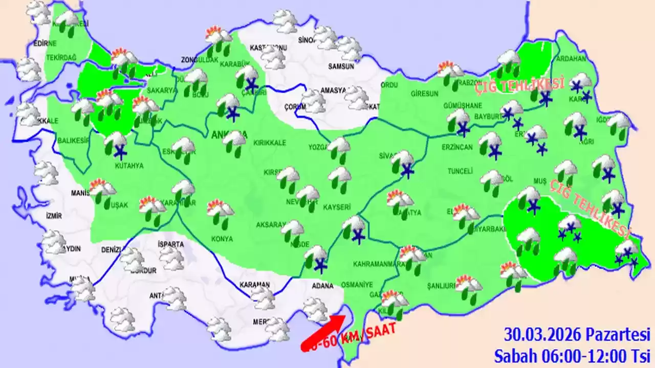 Meteoroloji Uyardı: Kuvvetli Yağış, Rüzgar ve Çığ Riski Bekleniyor